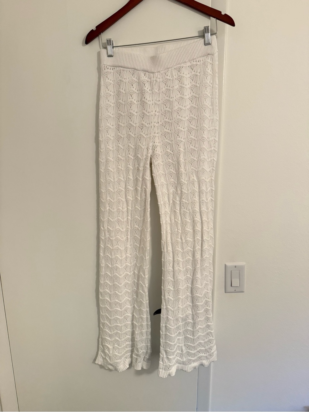 LOFT Cream Knit Beach Pants